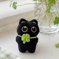 다다랜드 네잎클로버 행운 깜냥키링, 혼합색상, 1개, 9cm