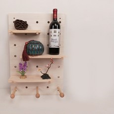 Life Sweet 原木洞洞板 圓形木質室內裝飾洞洞板 自然色 40 x 60 cm, 單一顏色, 1個