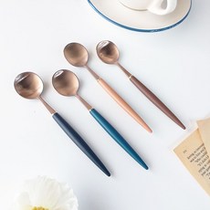 Bogen 艾菲爾茶匙 玫瑰金 D 4件組, 1套, 巧克力, 焦糖, 藍色, 海軍藍