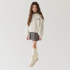 SM2 女童蝴蝶結格紋百褶裙