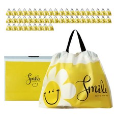 哈尼貿易 小雛菊笑臉包裝購物袋, 黃色, 1入