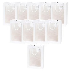ABM 透明花束購物袋 白色 中款(20 x 15 x 30 cm) 10入, 10個