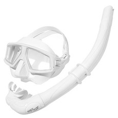 ITS LIFE 全乾式自由潛水浮潛面罩組, 均碼, 白色 - 水上運動愛好者必備
