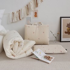 asomn 100支棉分離式午睡被+頸枕+薄墊組, 櫻花款