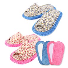 Raifun 超細纖維清潔拖鞋玫瑰粉色+藍色+筆芯2套, 1套, 粉色, 藍色