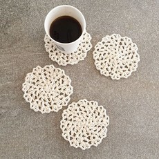 簡約風格杯墊針織DIY包, 1套, 單色