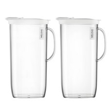 白色長方形水壺 (2L) 2入組, 白色, 2L, 2入