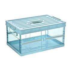 유니코시 투명 접이식 폴딩 정리 박스 30L, 01 블루, 1개