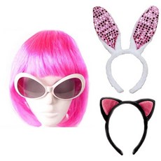 에이치케이트레이딩 이모쿠비 파티 머리띠 세트, 핑크, 1세트