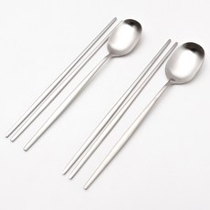 헤이즈리빙 스텐304 2인 수저세트, 실버, 숟가락 2p + 젓가락 2벌, 2세트