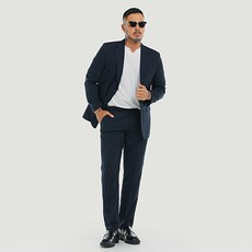 5XL大尺碼寬鬆版型亞麻透氣基本款西裝套裝