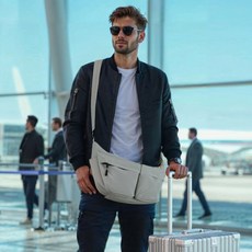 Tripacc Hold-on 防盜多合一內建卡夾斜背旅行包 T800, 灰色