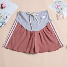 孕婦灰色綁帶拼色訓練短褲
