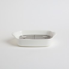 Value Ceramic Lagos 陶瓷調理盤 + 託盤組 白色, 1套