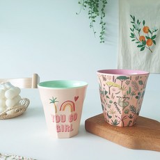 rice 幼兒印花水杯2入組 M號, Safari Pink款+You Go Girl款, 1組