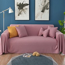 The Flow Company 柔軟編織素色沙發套, 粉紅色, 1個