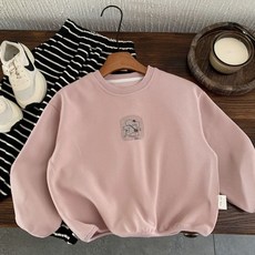 EYOUMONG 兒童寬鬆圓領泡泡袖卡通長袖大學T恤 E5W102