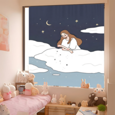 Mimisole 感性插畫居家魔鬼氈窗簾, 設計 1