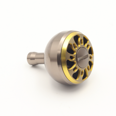 捲線器水滴輪兩用調節把手金屬動力把手旋鈕 B型, 咖啡+黃金