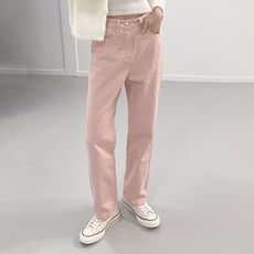 Planday 女款 Peter 休閒長版直筒彩色棉褲