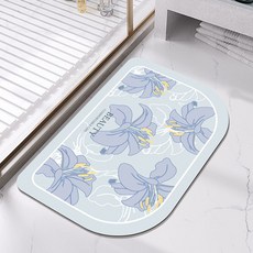 위더홈 소프트컬러 릴리 논슬립 매트 80 x 50 cm, 블루, 1개