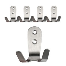 2勾不鏽鋼掛勾, 單色, 5個