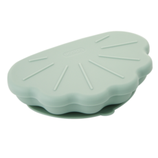 Edison 愛迪生 貝殼款矽膠吸附式餐盤 附蓋子, 薄荷色, 1組