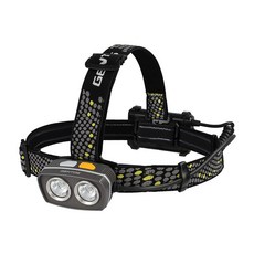 GENTOS 白光 + 暖黃光頭燈 400流明 IP64 SDH-332D, 黑色, 1個