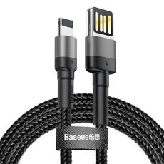 Baseus 倍思 卡福樂 特別版資料線 USB/iPhone 2.4A, 1m, 黑色, 1條