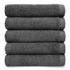 COTTON LIVING 全季毛巾飯店毛巾200克40支精梳紗, 石灰色, 5條