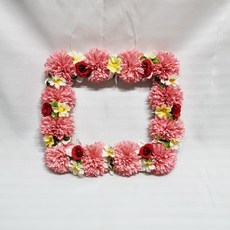 靈骨塔墓碑裝飾用迷你花圈框, 粉色