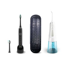 danmi 電動牙刷收納盒+電動牙刷 黑色+電動牙刷刷頭+沖牙機 白色, DA-CL100(電動牙刷)+DA-CLS03Y(清潔刷)