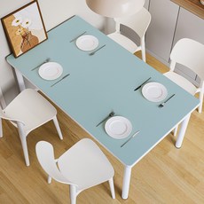 트리아노 가죽 방수 식탁 테이블 매트, 블루, 1개, 60 x 120 cm