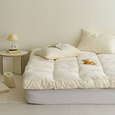 pogeun. 可整件水洗超細纖維雙面四季床上墊, 奶油黃