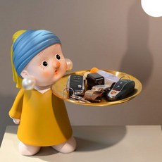 小豬造型鑰匙配件托盤, 芥末黃