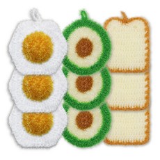 easy& 厚實早午餐雙層菜瓜布 吐司 3入 + 雞蛋 3入 + 酪梨 3入組, 9個, 1套