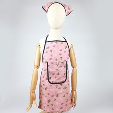 BEBE CHOUETTE 兒童印花棉質圍裙 + 頭巾組