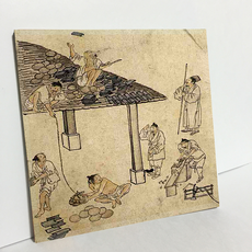 TDP 金弘道 蓋瓦圖 名畫磁磚 E2, 混合色