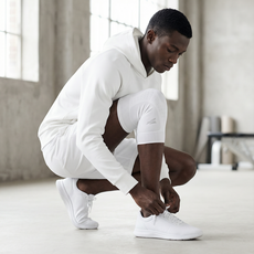 ENERSKIN NEW E75 壓力護膝套 單個 左側, 白色, 1個