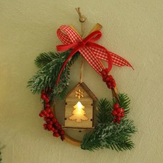 ScentBasket 聖誕溫馨森林小屋花圈裝飾 A款, 混合色, 1個