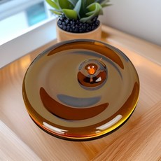 玻璃彩色現代圓形香插 MW0145, 黃色