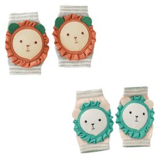 JOY MULTI 動物造型網眼防滑護膝, 棕色+綠色, 2組