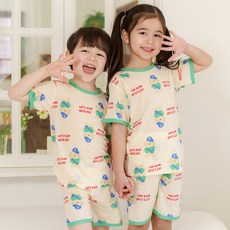 bonumam 五分人造絲單層兒童家居服上下套裝