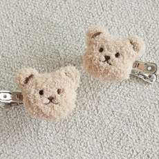 데코토닉 보들보들 곰돌이 커튼집게 2종 8 x 6 cm, 베이지, 1개