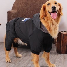 DOGWORLD 寵物雙色鋪棉連身衣, 黑色