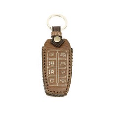 오시에나 차 키케이스 스마트 가죽 피렌체 키홀더, 내츄럴브라운, 현대J타입(8버튼)