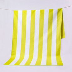 데이먼 깔끔한 스프라이트 줄무늬 모양 부드러운 비치수건 sui004, 연노랑, 1개