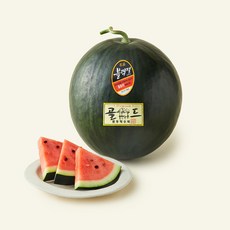 블랙펄 원두막 흑미 수박 골드, 4kg 이상, 1개