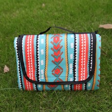 소니오 에스닉 접이식 야외 방습 피크닉 매트, 03 블루