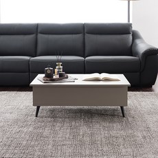 리바트 후아 리프트업 테이블 방문설치, 크림그레이(테이블) + 블랙(다릿발)